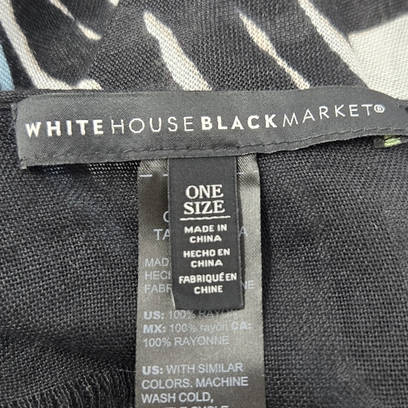 WHITE HOUSE BLACK MARKET WHBM BLACK WHITE ZEBRA PRINT LIGHTWEIGHT SCARF WOMEN OS - Picture 11 of 12